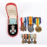 An Interesting Great War Medical Services 1914 Star Medal Group of Four Including a Greek Order of t
