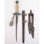 WW2 German 2nd Pattern Luftwaffe Officers Dress Dagger with Hanging Straps and Portepee