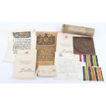 2x Great War Memorial Scrolls and Other Items to Scottish Regiments
