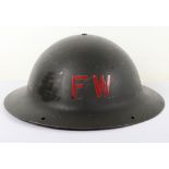 Unusual WW2 British Fire Watchers Steel Helmet