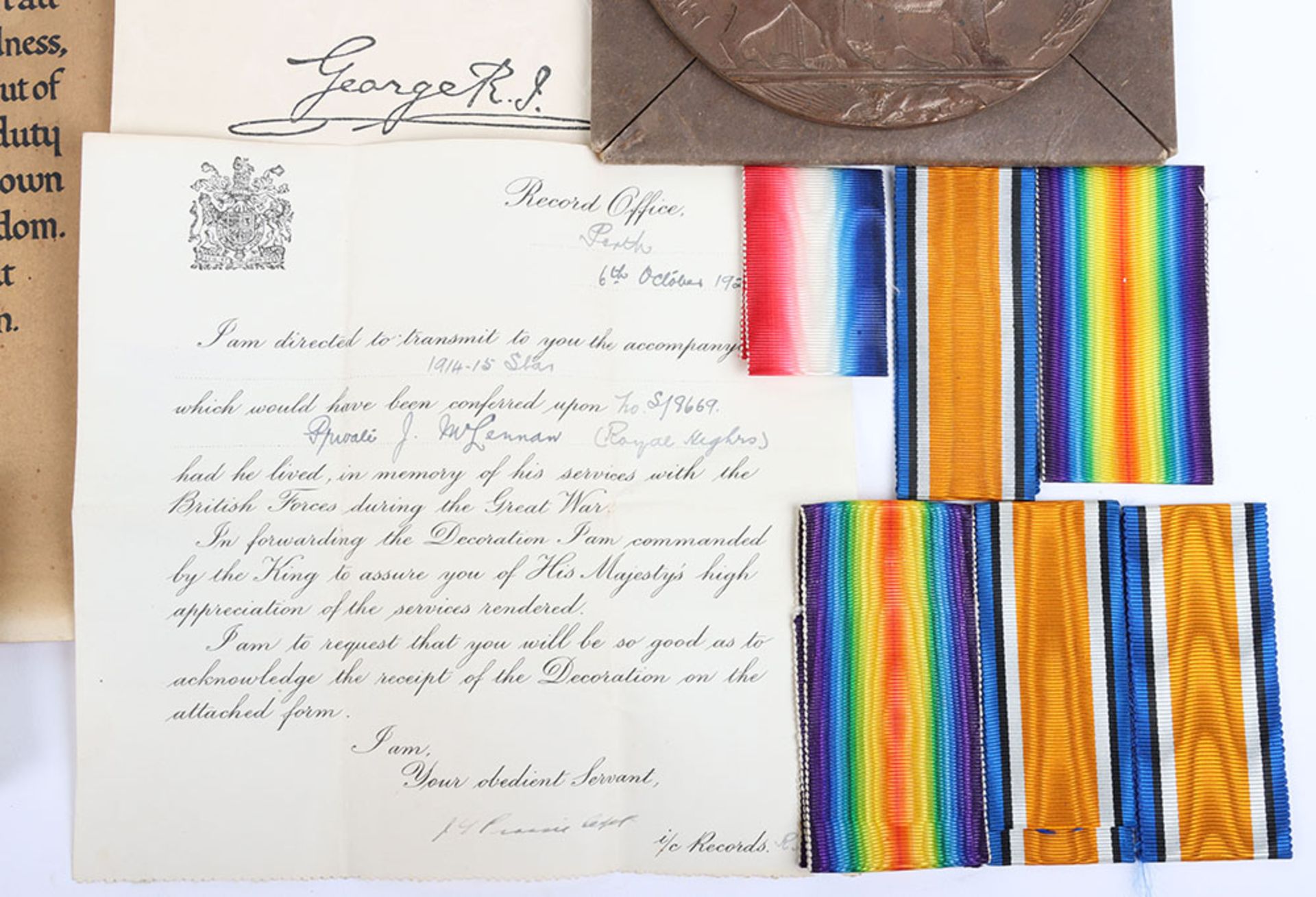 2x Great War Memorial Scrolls and Other Items to Scottish Regiments - Image 3 of 4