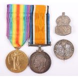 Great War Pair of Medals with Silver War Badge to the Royal Field Artillery