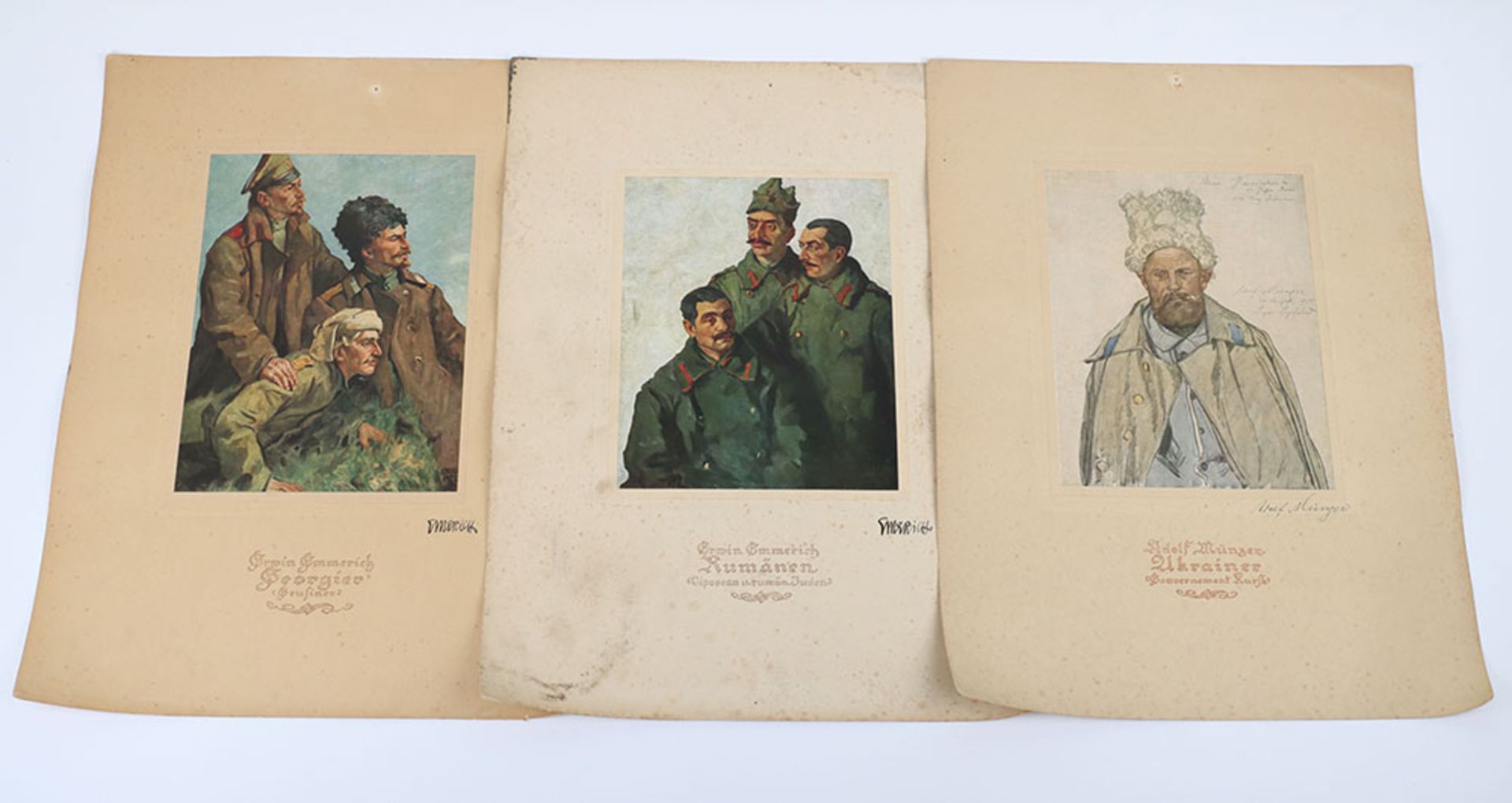 Interesting Collection of 14 Lithographs of Russian Interest Circa 1920