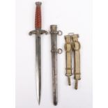 WW2 German Army Officers Dagger with Hanging Straps