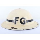 WW2 British Home Front Fire Guard Leaders Steel Helmet