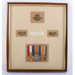 Framed Great War 1914-15 Star Medal Trio of the New Zealand Forces