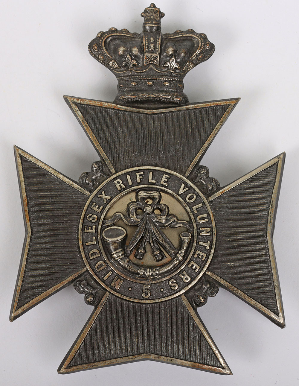 Victorian 5th Middlesex Rifle Volunteers Officers Hemet Plate, fine ...
