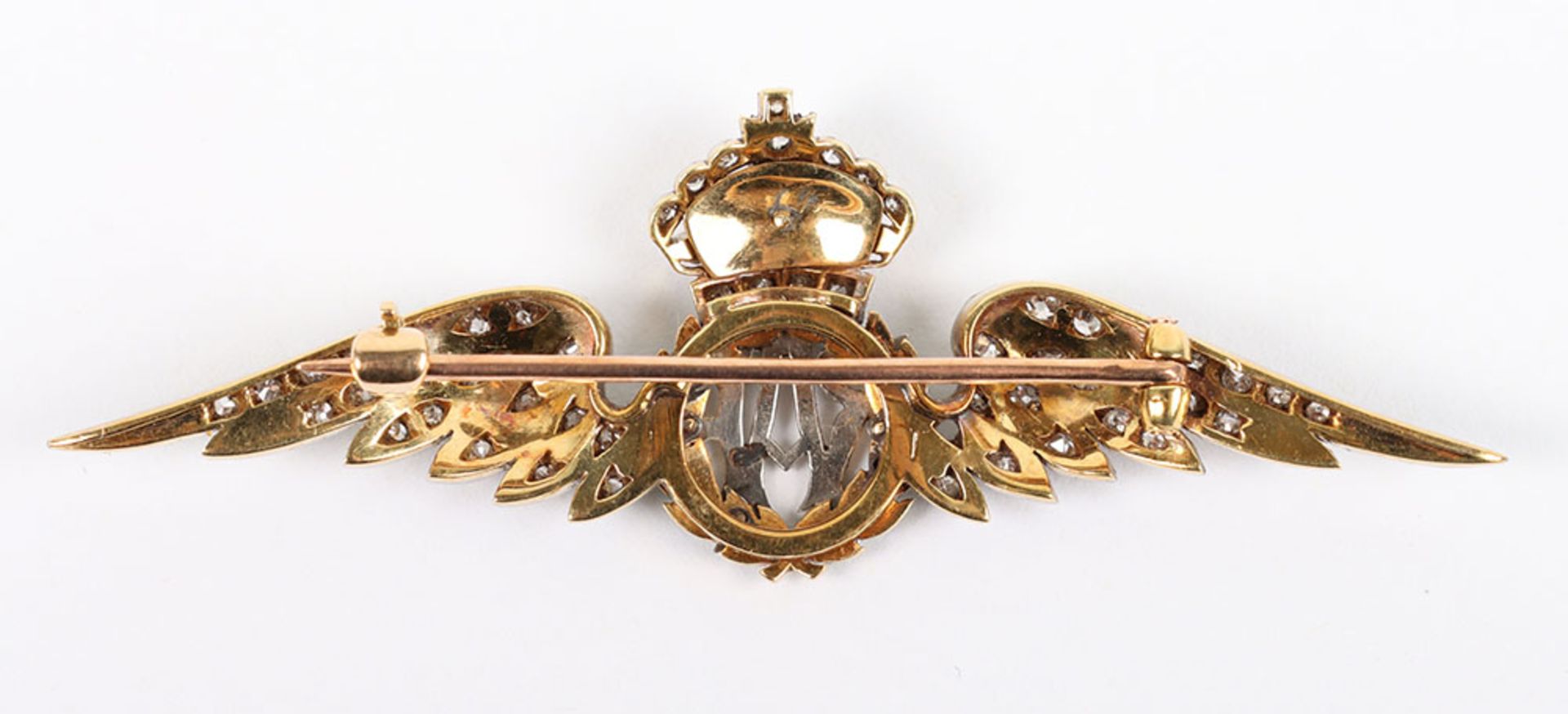 1930’s 18ct Gold, Platinum and Diamond Royal Air Force Sweetheart Brooch Retailed by Harrods, London - Image 5 of 7