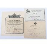 3x WW1 1914 Iron Cross 2nd Class Award Citations
