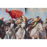 Soviet Russian Revolution Cavalry Oil Painting