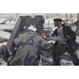 Soviet Russian Oil Painting by Valentine Sergeevich Smirnov