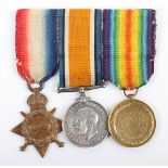 Great War 1914-15 Star Medal Trio Queen’s (Royal West Surrey) Regiment, Recipient Was Badly Wounded