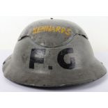 Scarce WW2 British Home Front Kennards Factory Fire Guard Cromwell Pattern Helmet