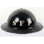 Scarce WW2 British Home Front Street Fire Party (S.F.P) Steel Helmet