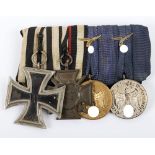 WW1 / WW2 Luftwaffe Court Mounted Medal Group of Four