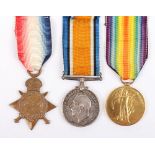 Great War 1914-15 Star Medal Trio to Rifleman in the Rifle Brigade Who was Reported Missing in Actio