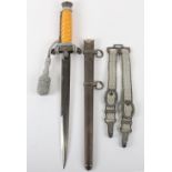 WW2 German Army Officers Dress Dagger with Hanging Straps and Portepee by Robert Klaas, Solingen