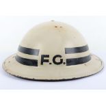 WW2 British Home Front Fire Guard Senior Leaders Steel Helmet