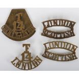 WW1 British Territorial Brass Shoulder Titles