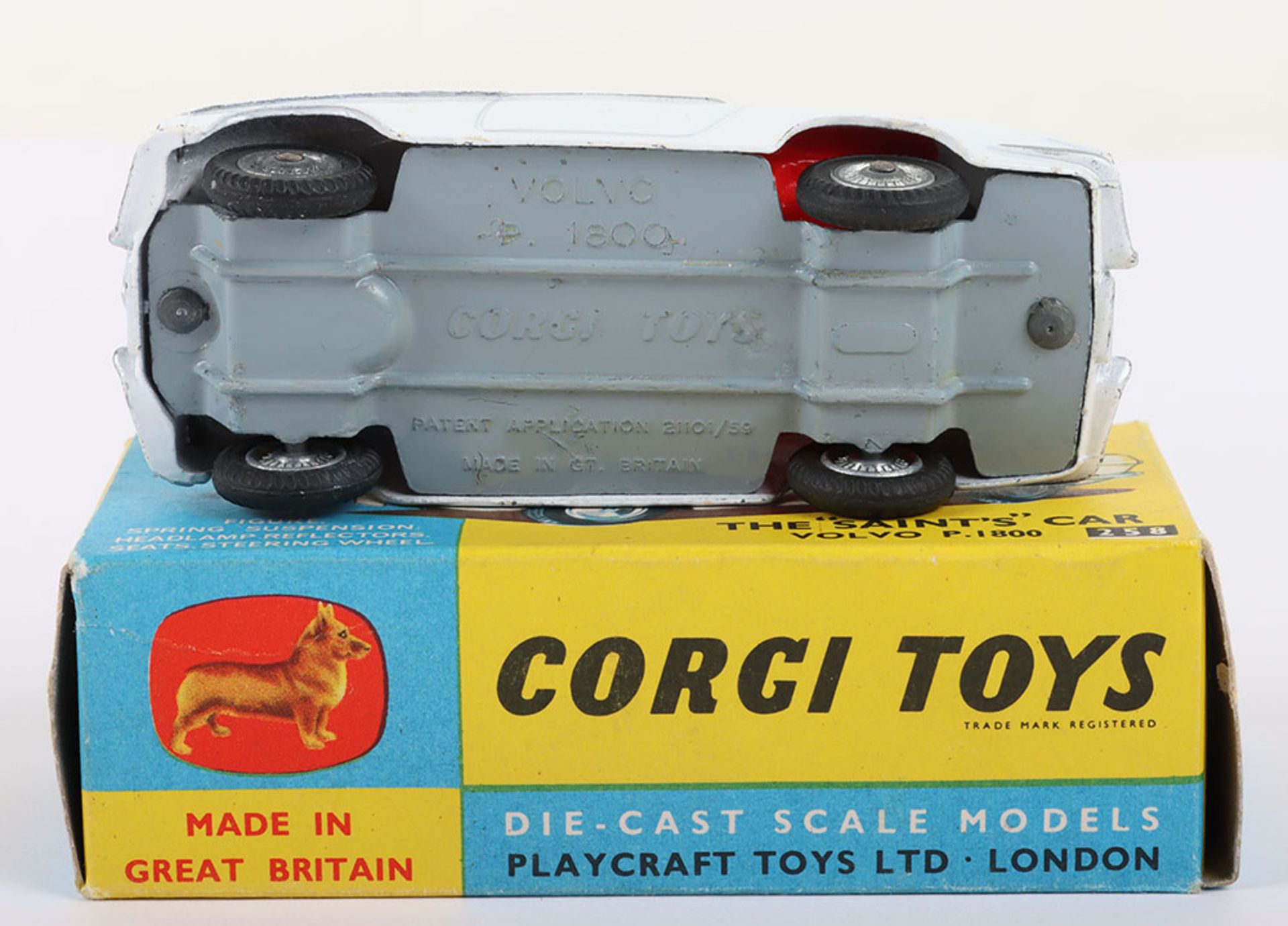 Scarce 1st issue Corgi Toys 258 The Saints Car Volvo P.1800 with cast wheel hubs - Bild 3 aus 3