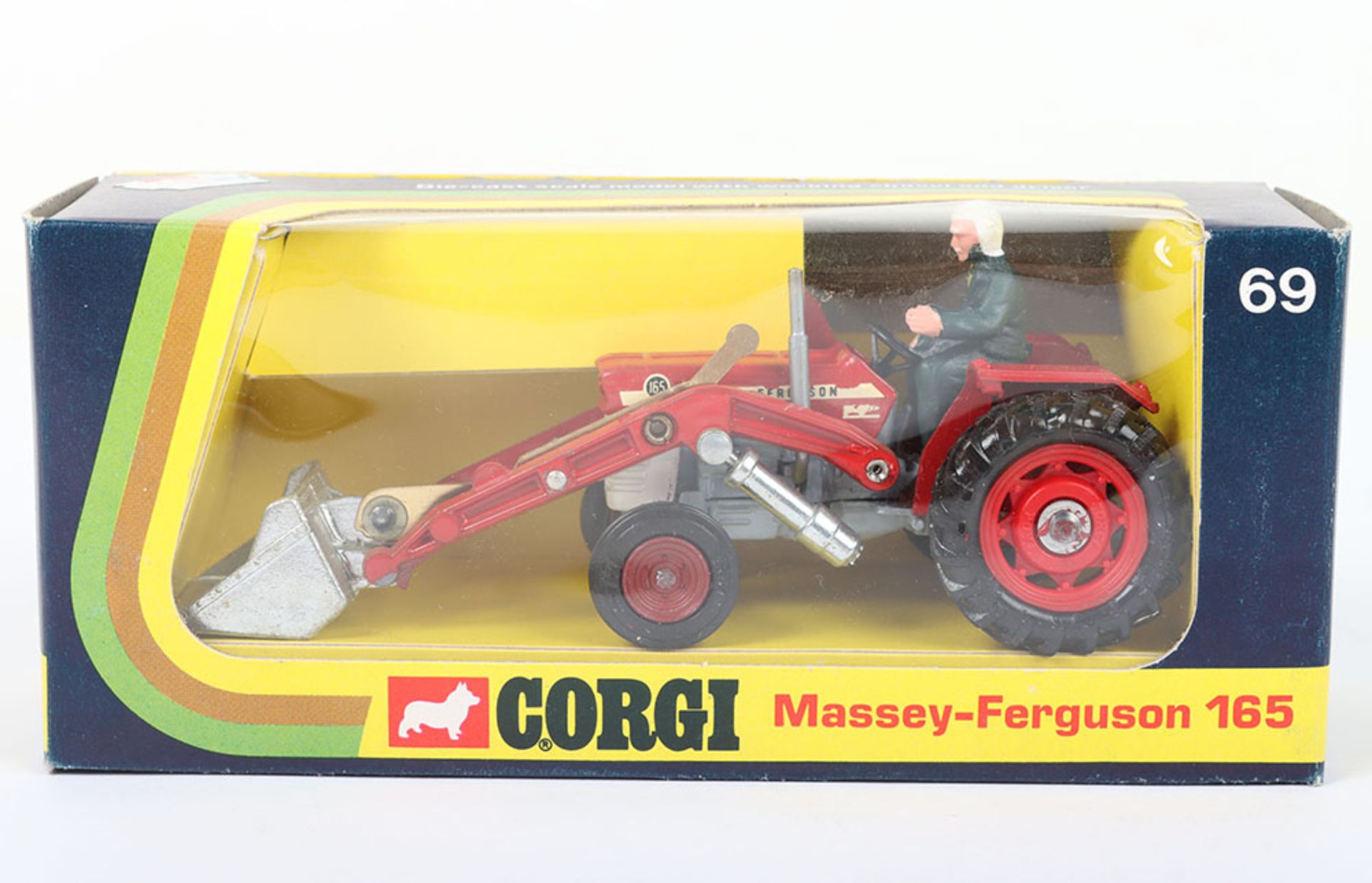 Rare Last issue Corgi 69 Massey-Ferguson 165 Tractor with Shovel