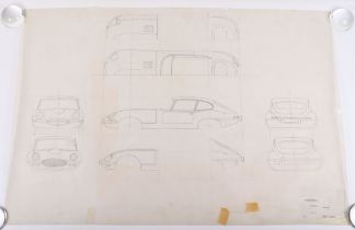 Scarce Original Corgi Toys/Mettoy Co.Ltd Northampton Jaguar E Type Factory Drawing