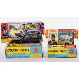 Corgi Toys 267 Batmobile and 261 James Bond Aston Martin