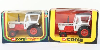 Two Boxed Corgi 55 David Brown 1412 Tractors