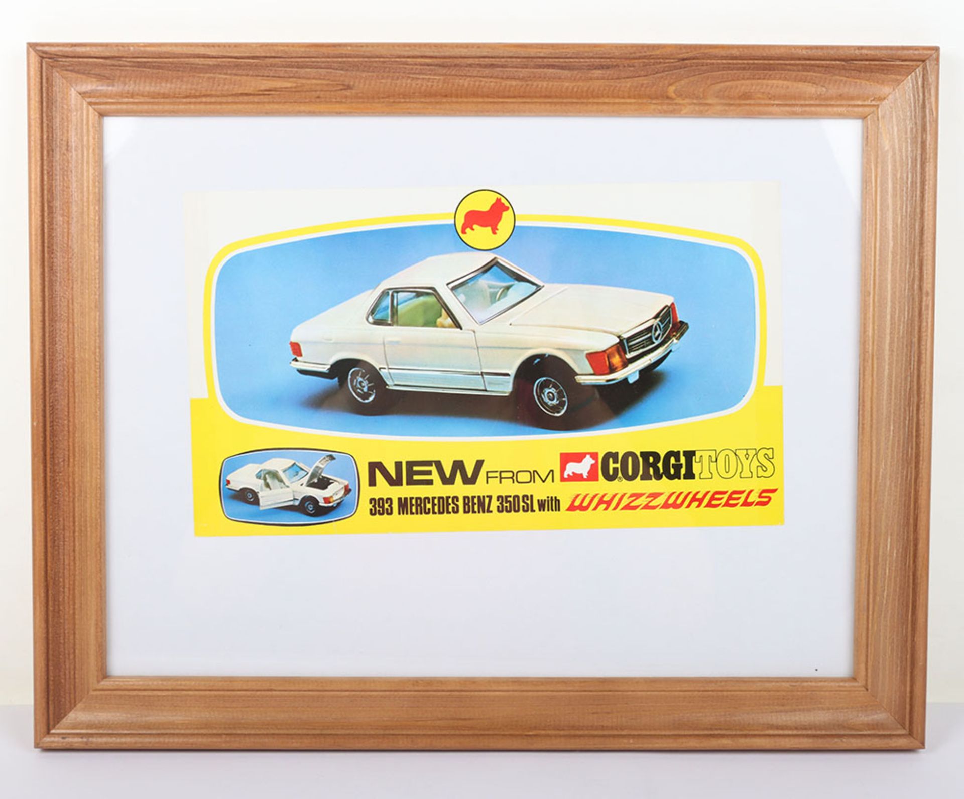 Original New from Corgi Toys 393 Mercedes Benz 350SL with Whizzwheels, Shop window poster