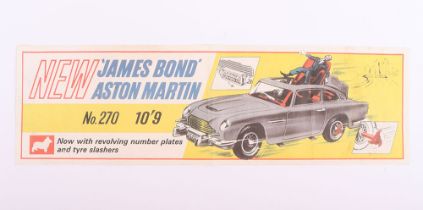 Scarce Original Corgi Toys No.270 New ‘James Bond’ Aston Martin Shop Window Poster