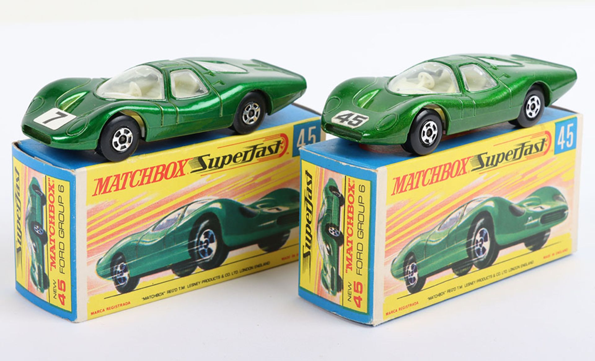 Two Boxed Matchbox Lesney Superfast 45c Ford Group 6