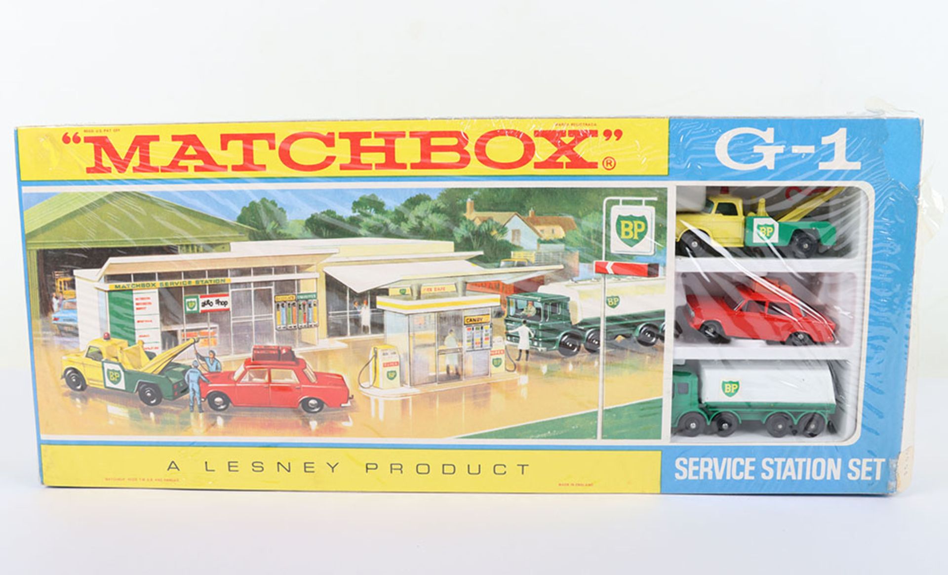 Matchbox Lesney Regular Wheels G-1 BP Service Station Gift Set