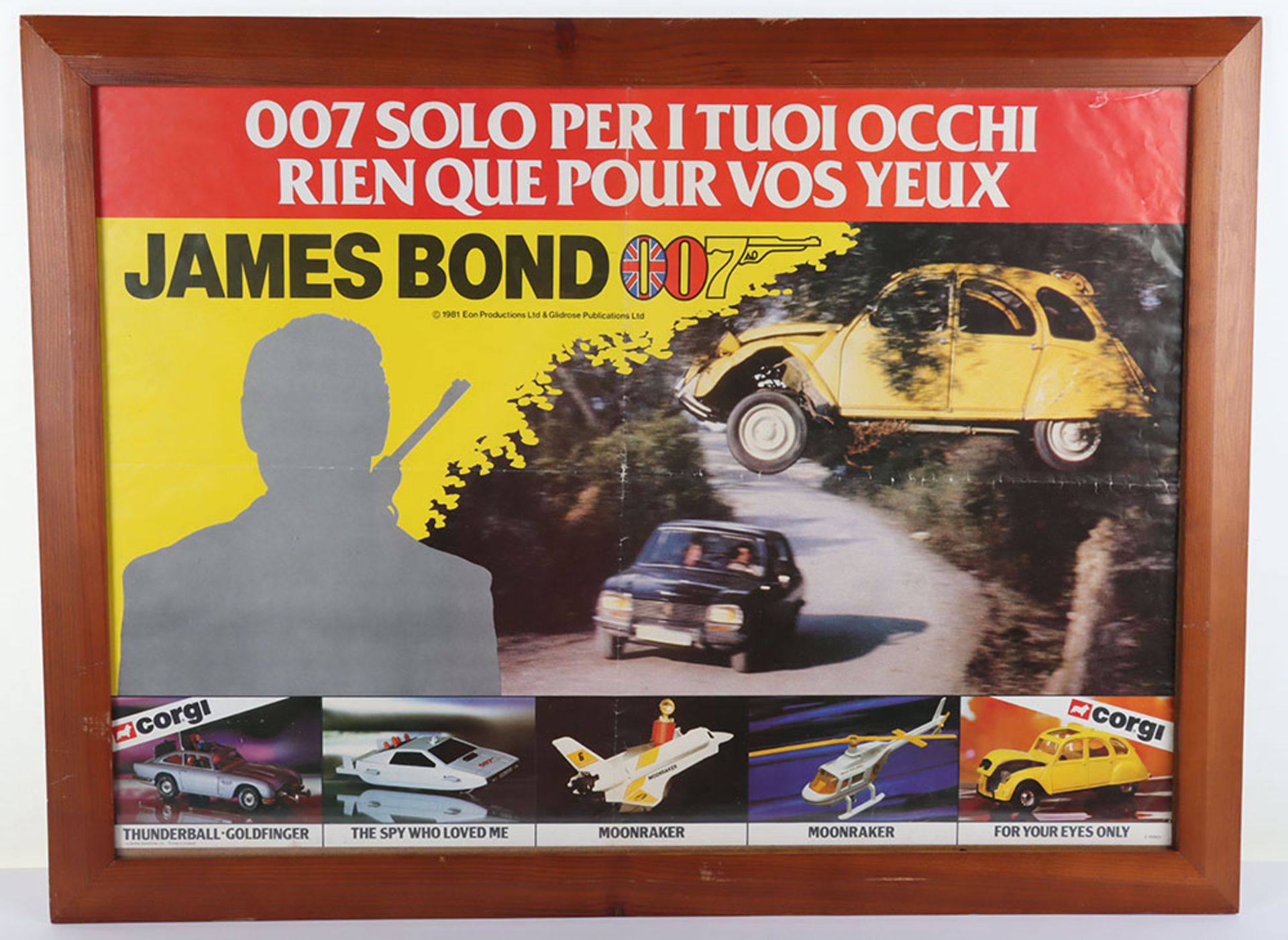 Scarce Corgi French James Bond 007 Citroen 2CV “ For Your Eyes only” Promotional Shop Poster