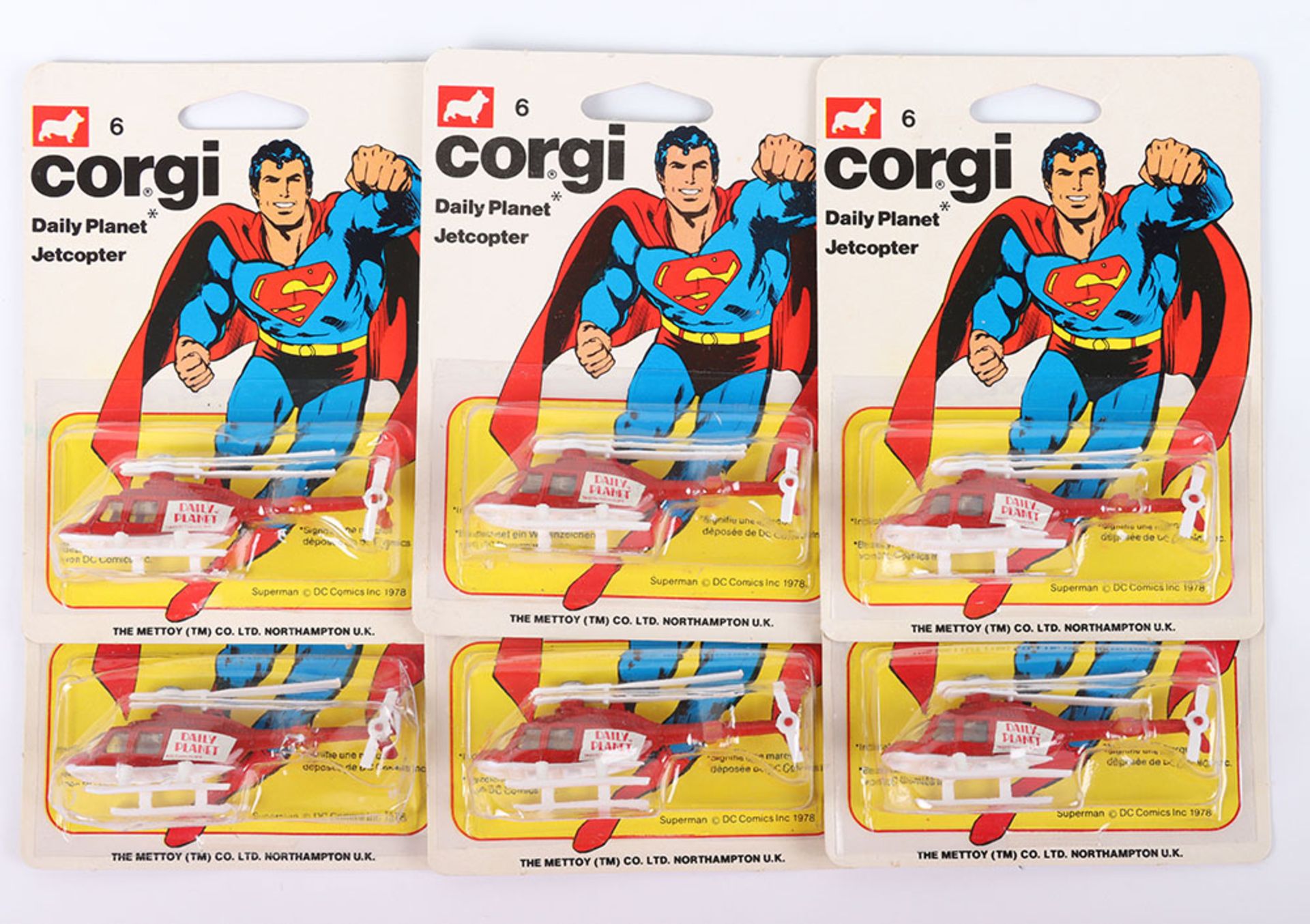 Six Corgi Juniors Superman Daily Planet Jetcopters