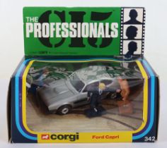 Scarce Corgi Toys 342 The Professionals Ford Capri with blue windows