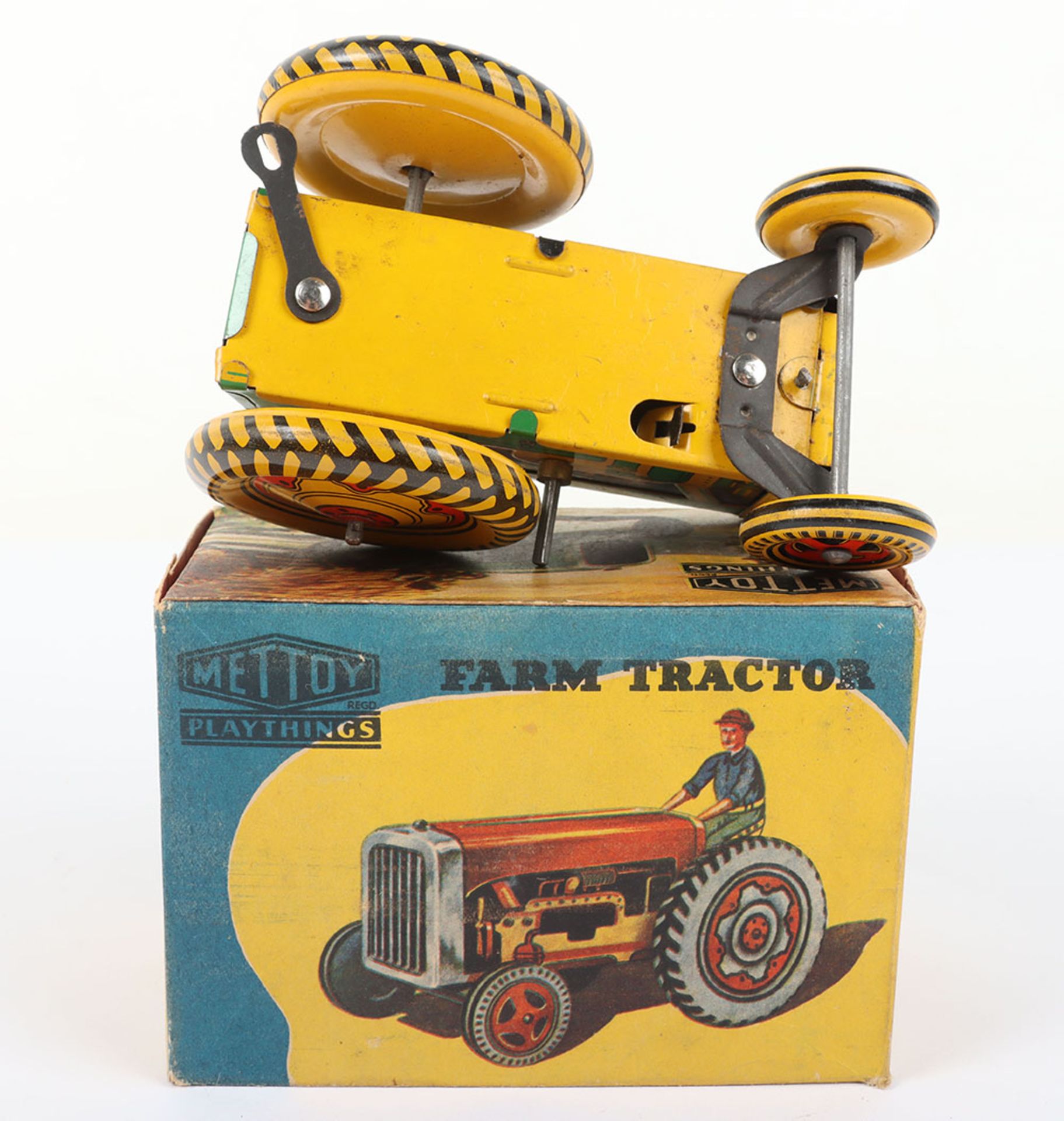 Mettoy Playthings Tinplate Mechanical Farm Tractor - Bild 6 aus 6