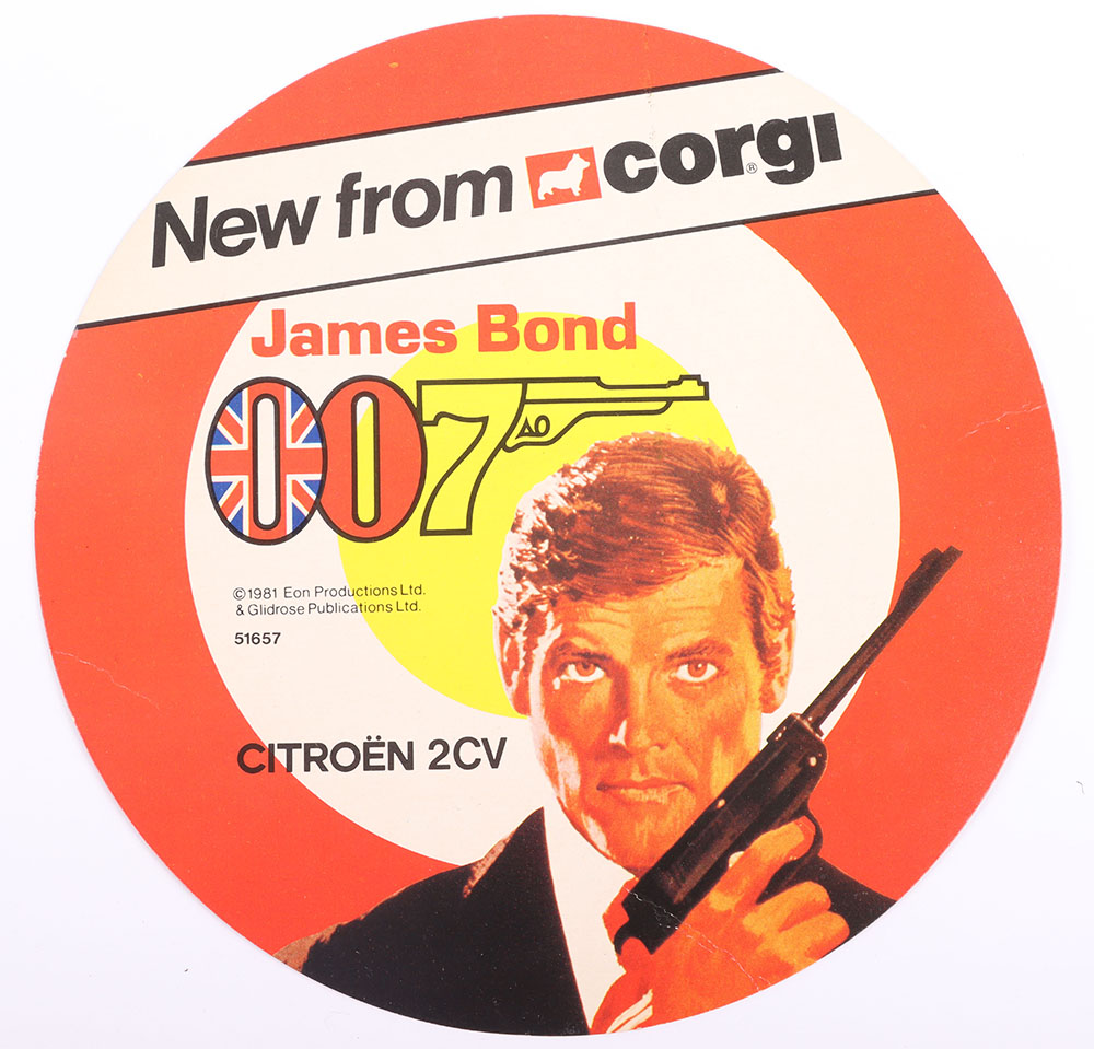 Original Corgi Toys James Bond Roger Moore Citroen 2CV Shop Display Card - Image 4 of 4