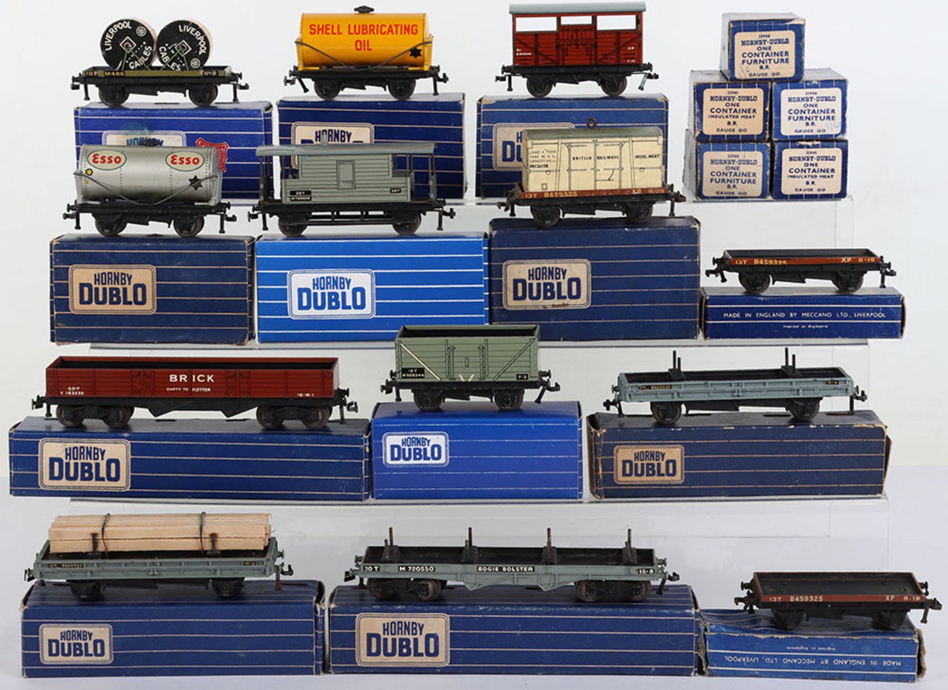 Collection of Hornby Dublo boxed tinplate and diecast rolling stock