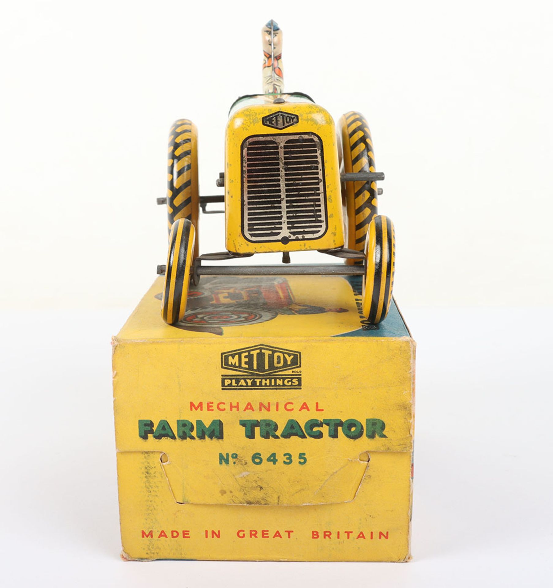Mettoy Playthings Tinplate Mechanical Farm Tractor - Bild 5 aus 6