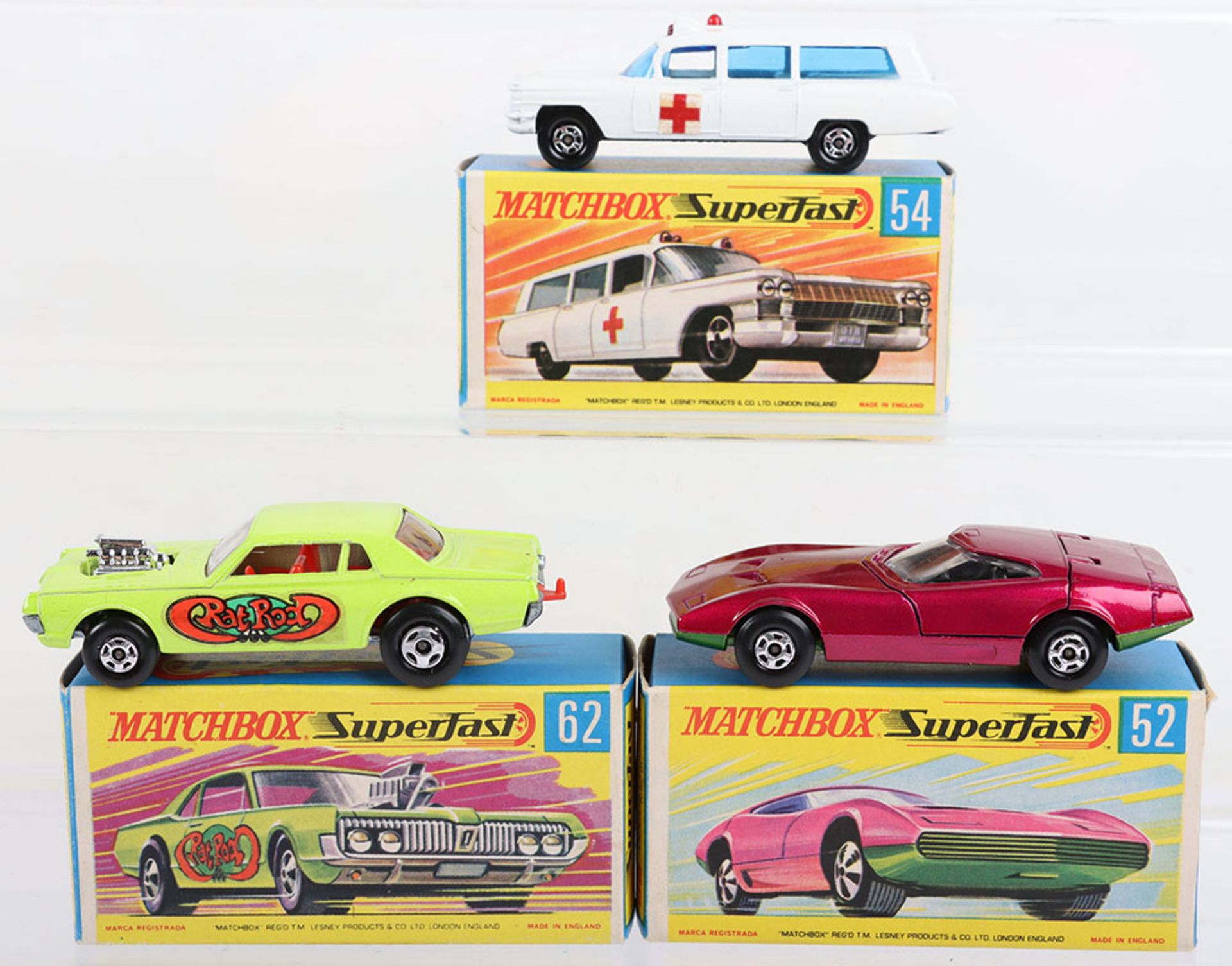 Three Boxed Matchbox Lesney Superfast Models