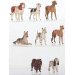Eight Dog lead painted figures