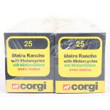 Corgi Trade Pack of two 25 Matra Rancho with Motorcycles sets