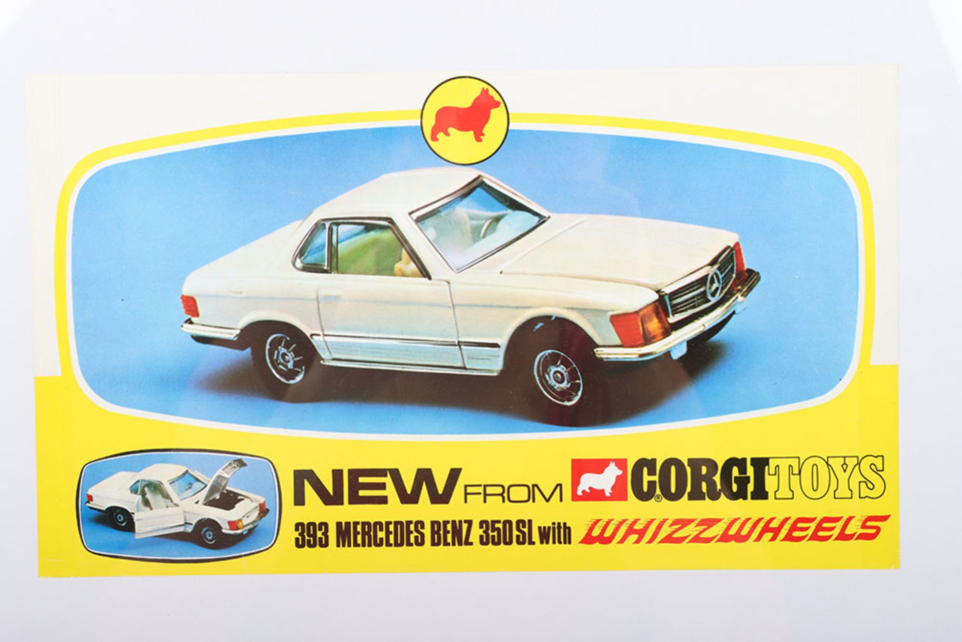 Original New from Corgi Toys 393 Mercedes Benz 350SL with Whizzwheels, Shop window poster - Image 2 of 5