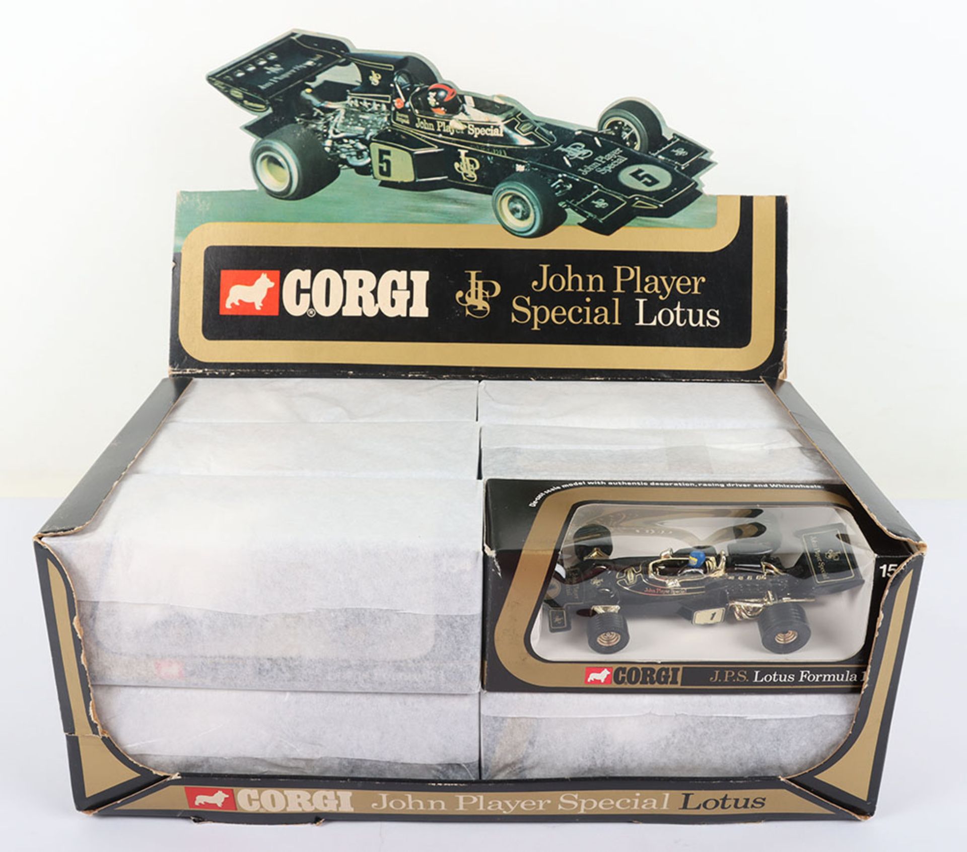 Scarce Corgi Toys Shop Counter Pack of twelve 154 John Player Lotus Formula 1 Racing cars