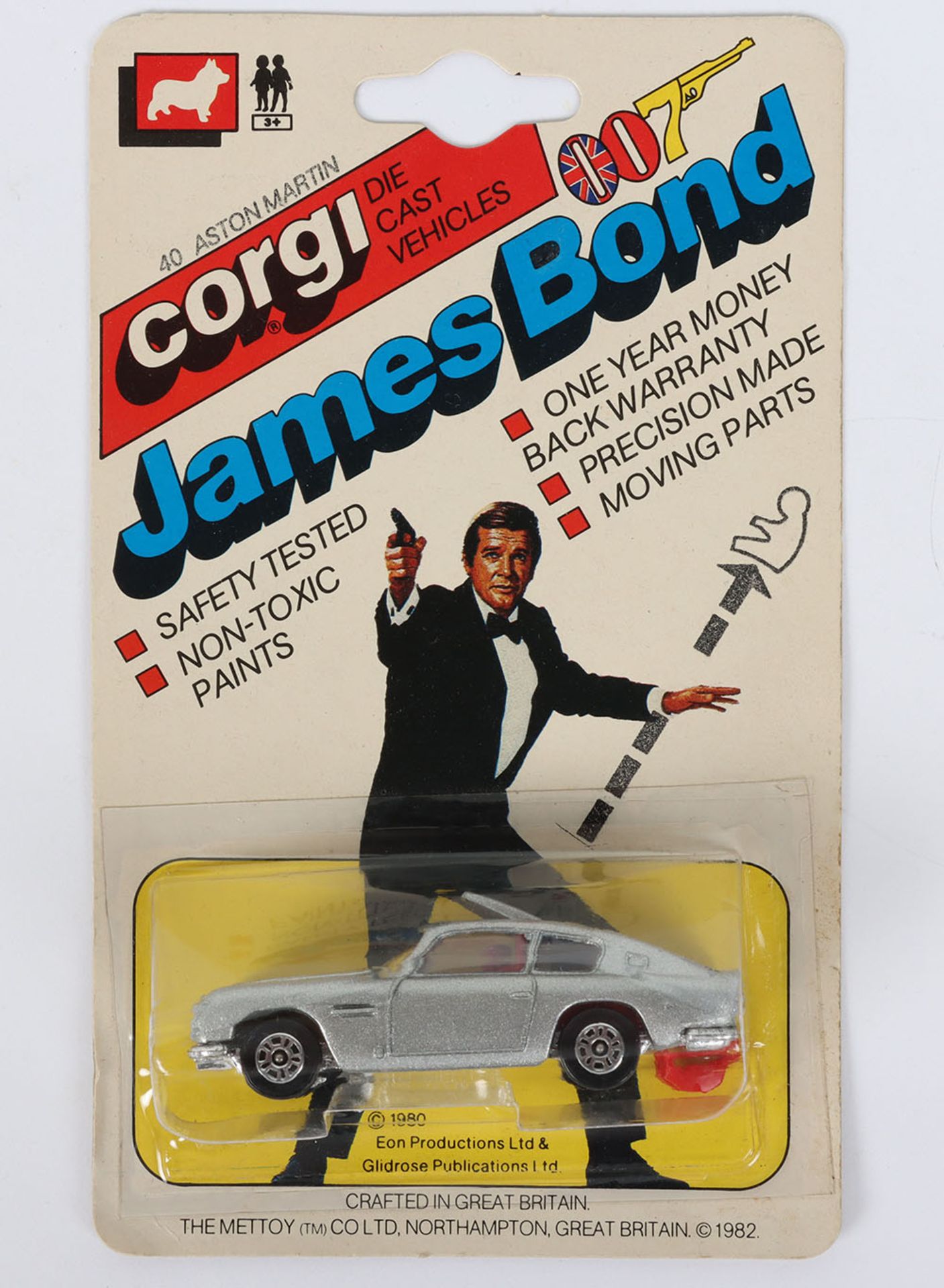 Corgi James Bond 40 Aston Martin DB5 on USA issue Punched card