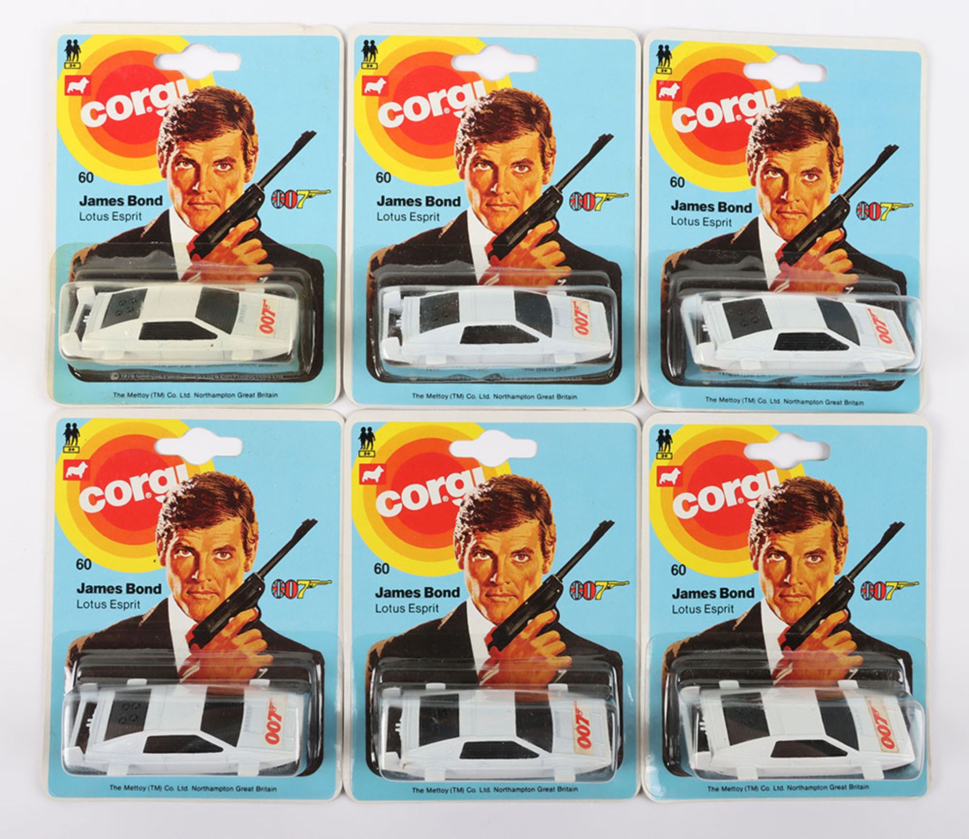 Six Corgi Juniors E-60 with James Bond Roger Moore silhouette “ The Spy Who Loved Me” Lotus Esprit - Bild 2 aus 5