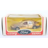 Rare Corgi 299 Ford 2.3 Sierra Ghia vacuum gold plated promotional model,