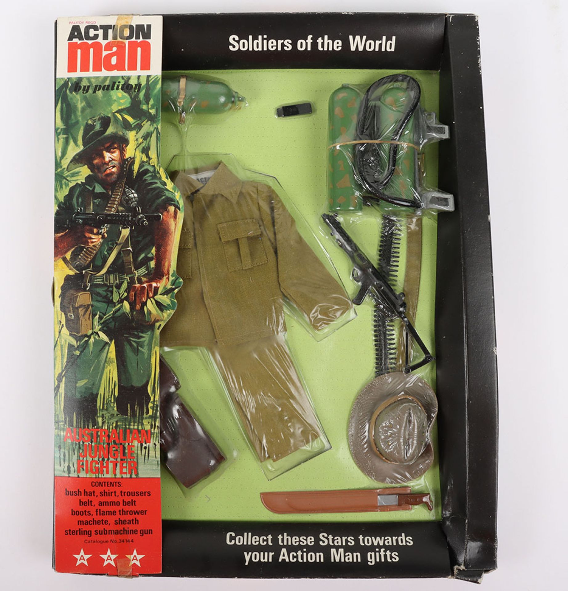 Palitoy Action Man Soldiers of the World Australian Jungle Fighter Outfit, circa 1970