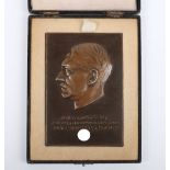 Cased Third Reich Adolf Hitler Non-Portable Plaque