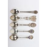 5x Hallmarked Silver and Silver Plate Regimental Spoons of the East Yorkshire Regiment and Worcester
